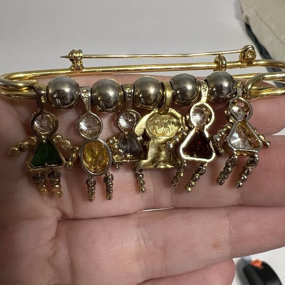 Birthstone Safety Pin Brooch Sterling 925 January March April May November Dog - Picture 5 of 10